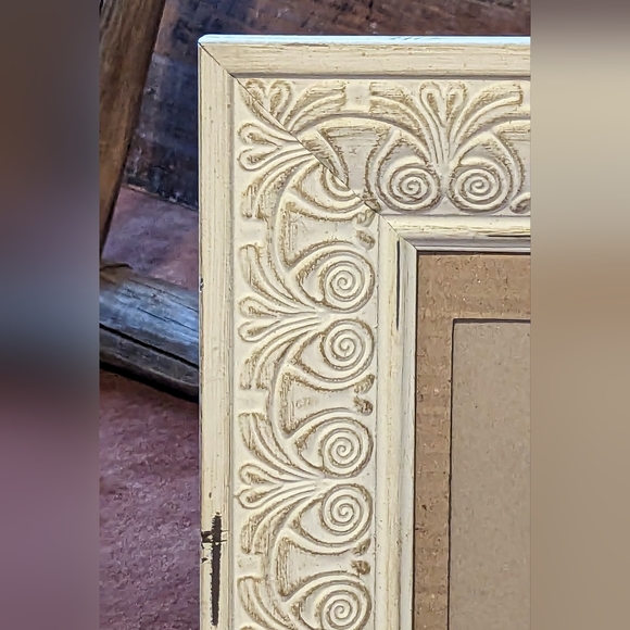 Antique White Color Distressed Metal Picture Frame - Picture 2 of 12